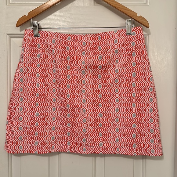 J McLaughlin Catalina cloth mod pink grey print skort skirt medium - Picture 2 of 5